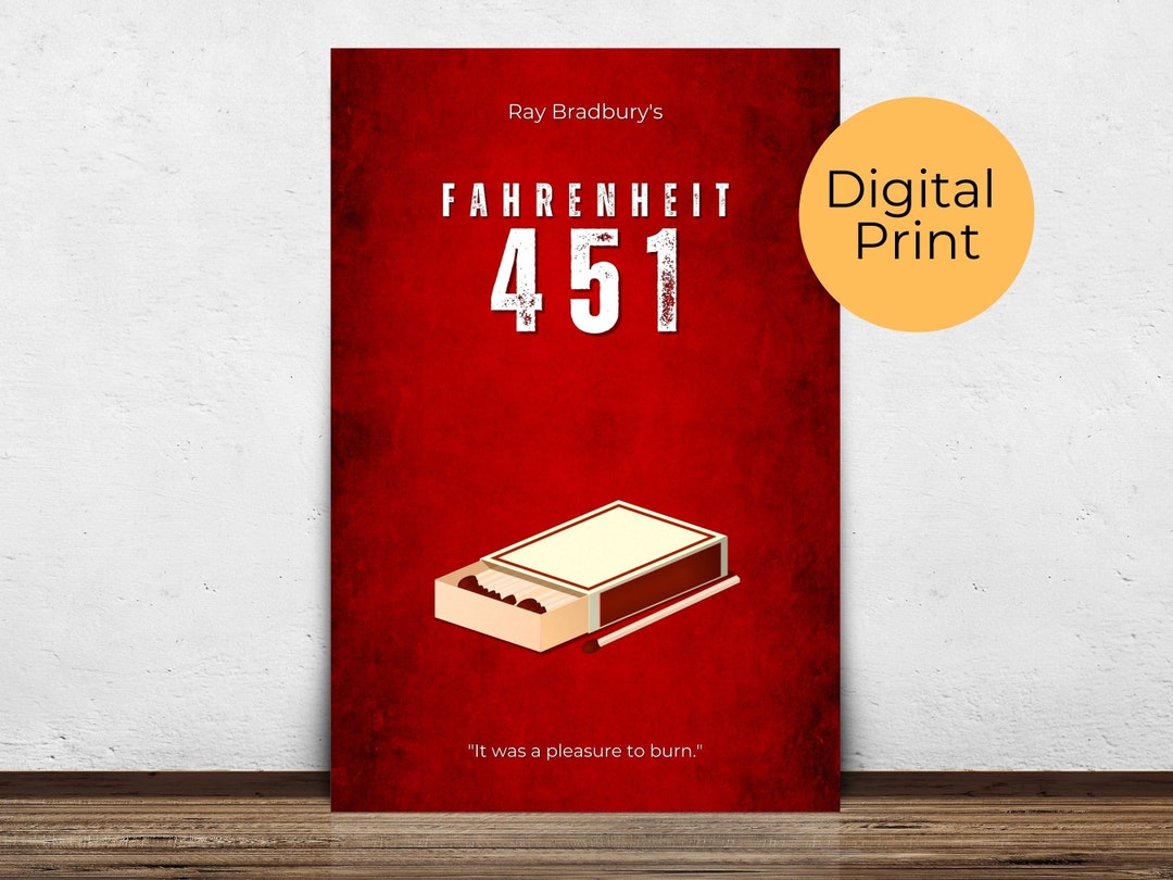 Fahrenheit 451 Printable Wall Art, Book Poster, Classroom Decor ...