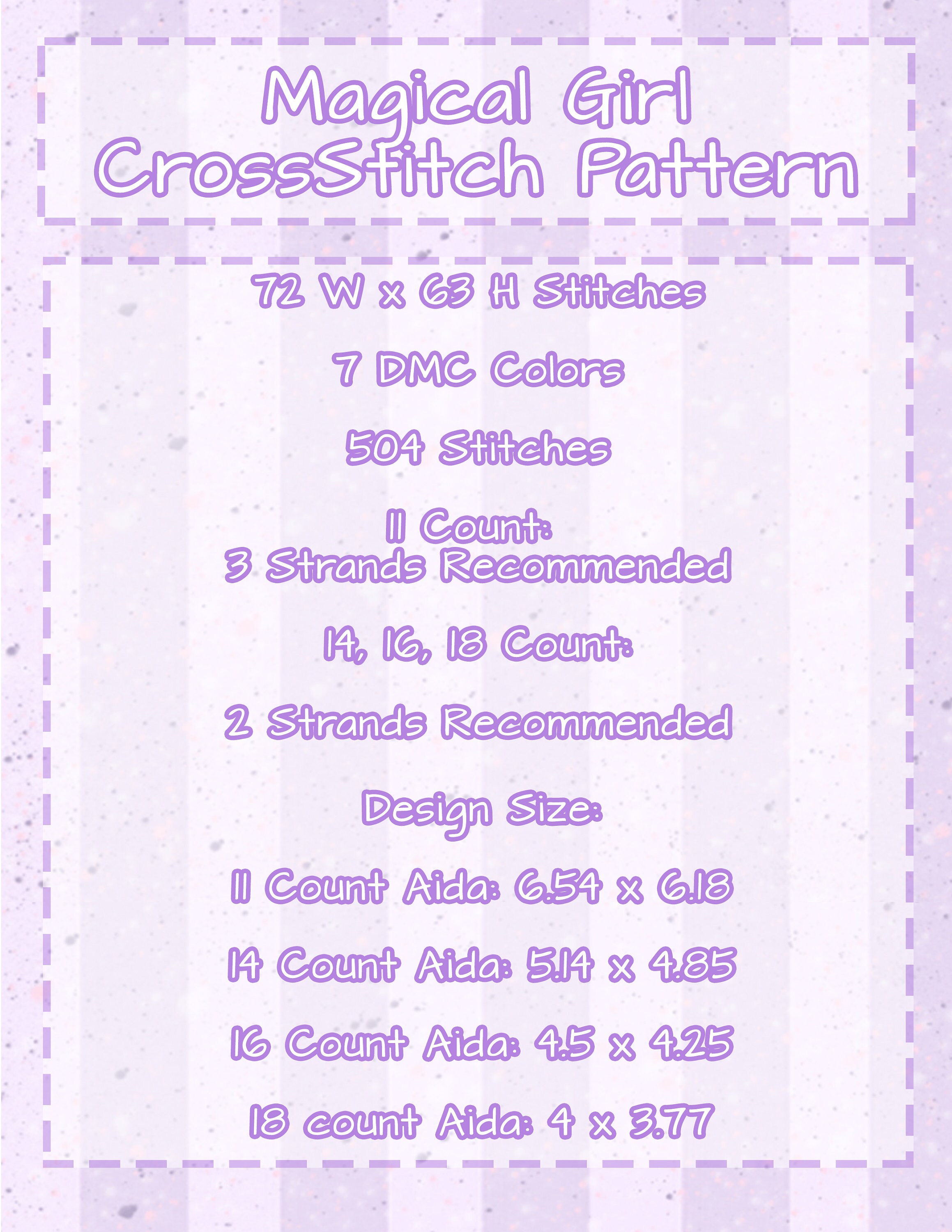 Magical Girl PDF Cross Stitch Pattern - Etsy Australia