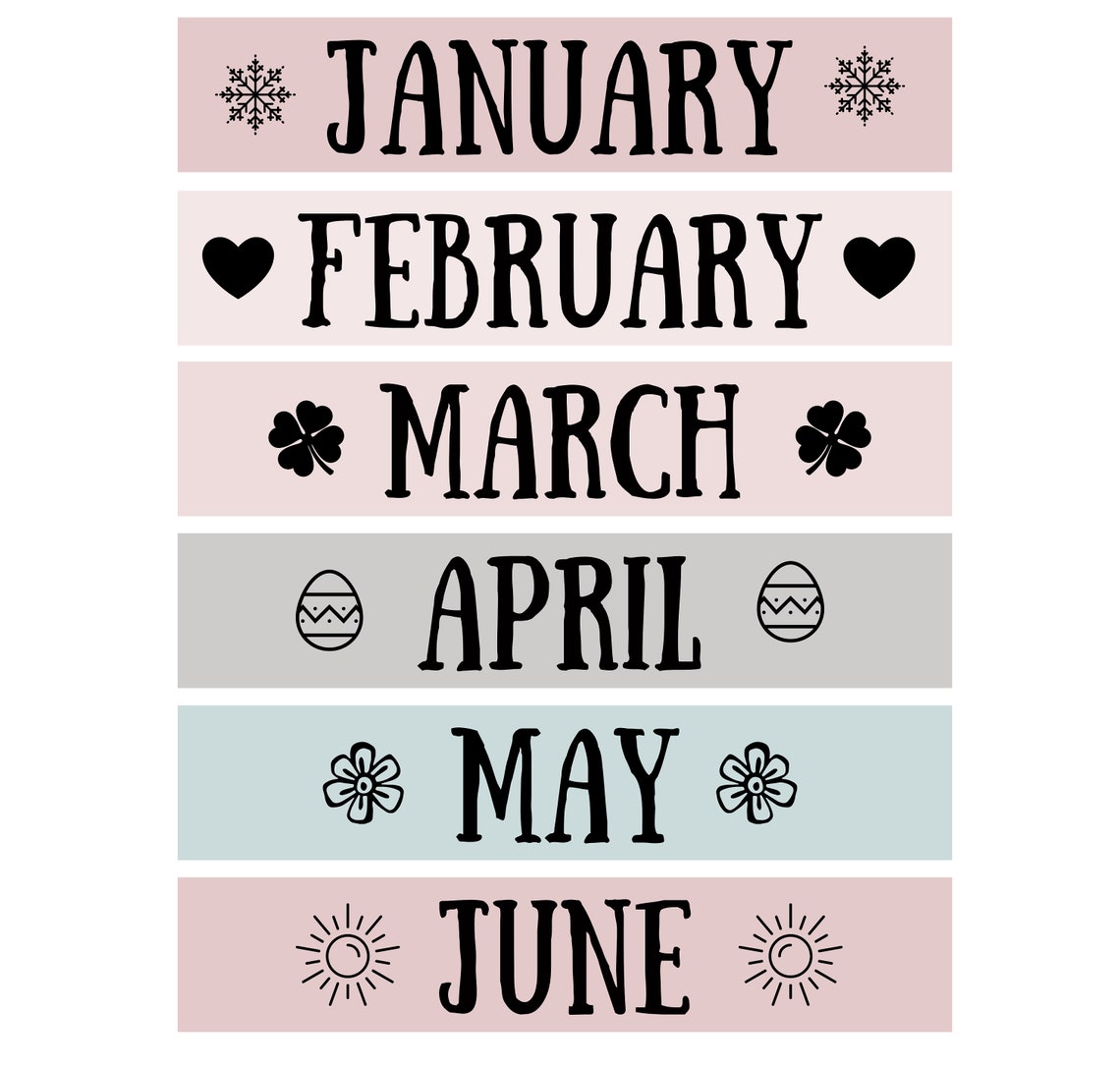 Light Pastel Classroom Decorations Calendar Squares Months Etsy