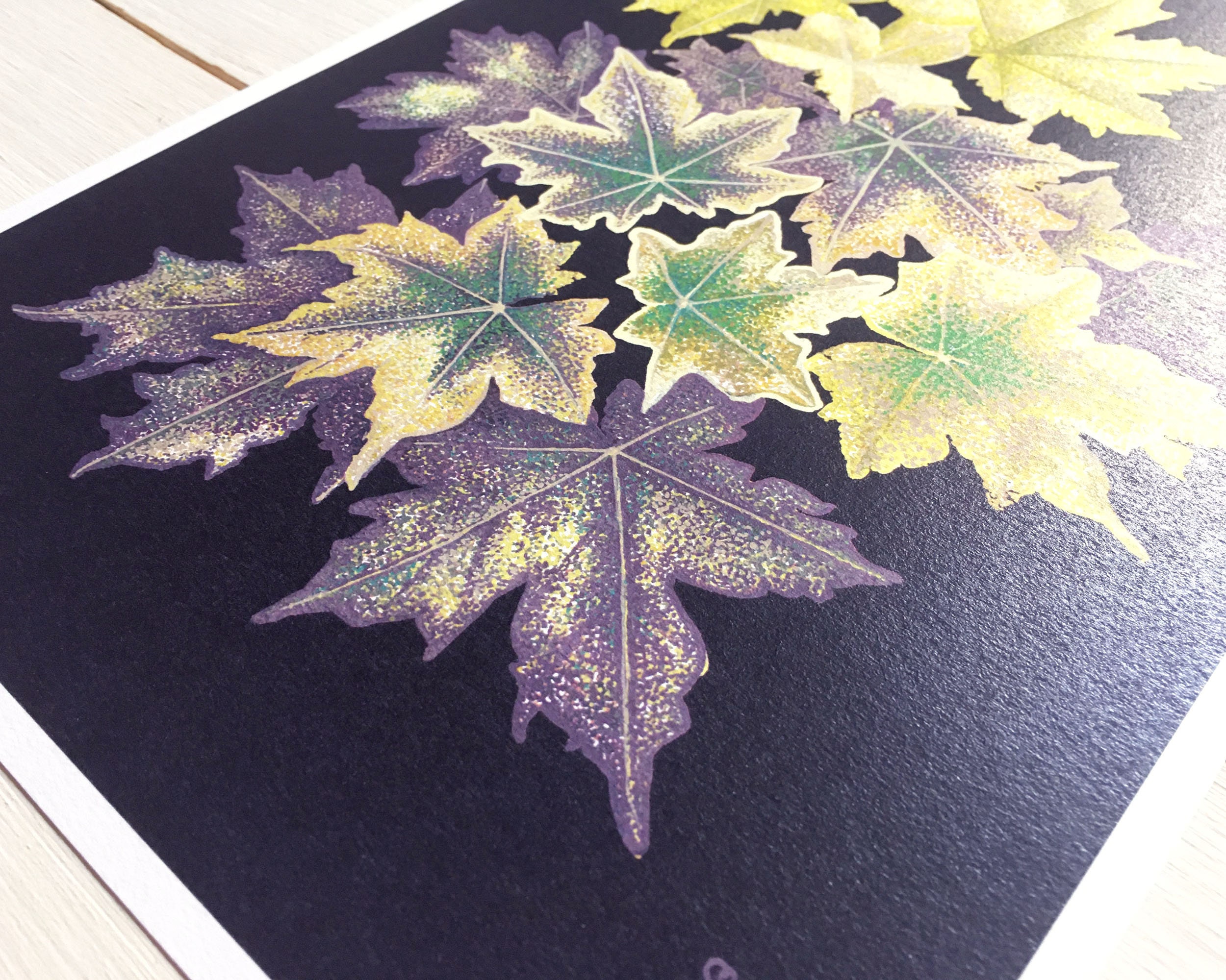 Print Maple Art Print Maple Leaves A4 Recycled Uncoated Cotton Paper - Etsy