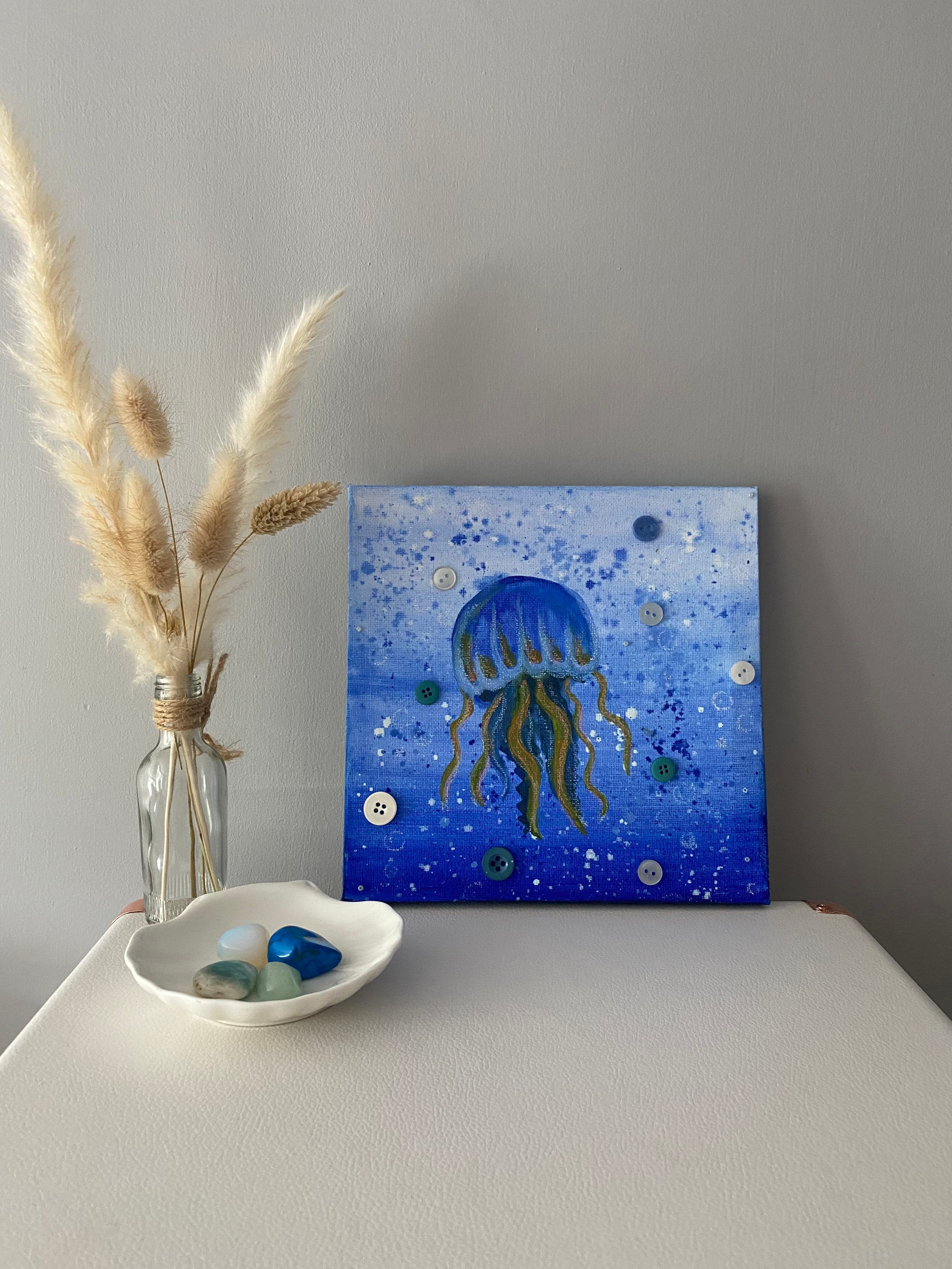 Hand Painted JELLYFISH Canvas Etsy