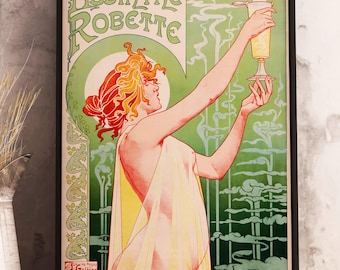 Alphonse Mucha Absinthe Robette Art Nouveau Poster - Vintage French Bar Decor (Digital Download)