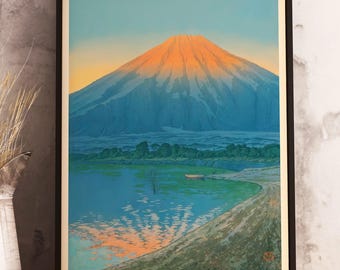 Kawase Hasui - Lake Yamanaka and Mount Fuji Japanese Woodblock Art Print