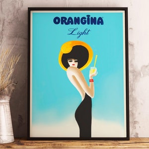 Orangina Vintage French Poster: Bernard Villemot Mid-Century Bar Art (Digital Download)