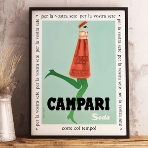 Vintage Campari Soda Poster - Jugendstil Französischer Druck - Retro Werbeposter - Cooles Poster - Bar Dekor