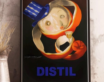 Mauzan Orange Peel Vintage Poster: Distil Bar Decor (Digital Download)