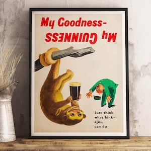 Guinness DIGITALES Poster - Meine Güte mein Guinness Vintages digitales Plakat - Bar Dekor - Retro druckbares Plakat - Café Tapete - Raumdekor