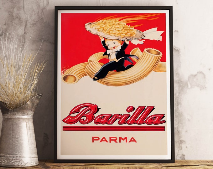 Barilla Parma Pasta Vintage Food&Drink Poster - Housewarming Gift - Cooking Gift - Italian Food Antique Print - Italian Food Print