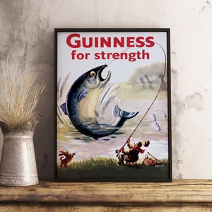 Poster Guinness per forza - Tela vintage - Poster stampabile retrò - Arredamento bar - Carta da parati per caffè - Poster antico - Stampa artistica da parete