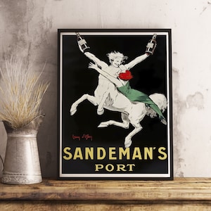 Sandeman&#39;s Port Vintage Canvas Poster: Retro Bar Decor Wall Art Print