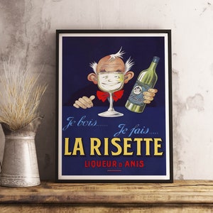 La Risette Liqueur d&#39;Anis Vintage Poster - Bar & Restaurant Canvas Print