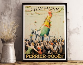 Perrier Jouet Champagne Vintage Ad Print: Alcohol Advertising Bar Poster