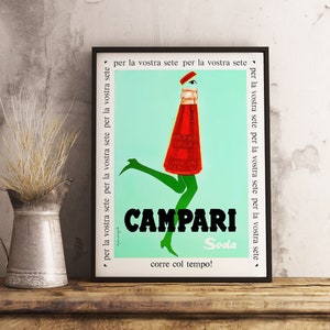 Campari Soda Vintage Food&Drink Poster - Bar Decor - Retro Italian Advertisement Art - Collectible Wall Decor - Unique Gift for Home Bar