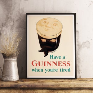 Vintage Guinness Poster: Retro Bar Decor Art (Digital Download)