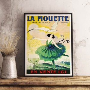 La Mouette Vintage Poster: Retro Bar & Cafe Wall Art Print