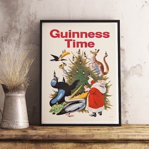 Guinness Silvester digitales Poster - Guinness Time - Vintage Leinwand - Retro druckbares Poster - Café Tapete - Raumdekor