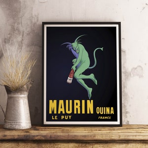 Maurin Quina Vintage Leinwand Food&Drink Poster - Bar Decor - Leonetto Cappiello - Café Tapete - Raumdekor - Antikes Poster - Wandkunst