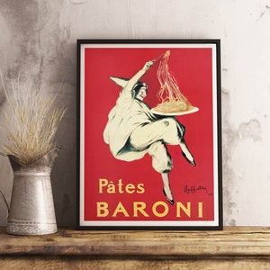 Pates Baroni Digital Vintage Food&Drink Poster - Art Deco - Canvas Print - Gift Idea -  Bar decor - Leonetto Cappiello