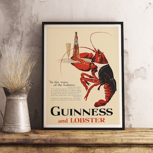 Guinness Poster - Guinness Hummer download - Vintage Leinwand - Retro druckbares Plakat - Café Tapete - Raumdekor - antikes Plakat
