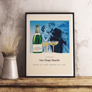 Veuve Clicquot Vintage Champagne Poster - Bar Decor Canvas Print