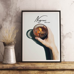Negroni Campari Digital Vintage Food&Drink Poster - retro printable poster - cafe wallpaper - room decor - cocktail poster - wall art