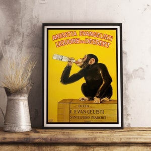 Anisetta Evangelisti - Liquore da Dessert - Arte mural imprimible - Póster de comida y bebida - Impresión de alcohol - Decoración de pared de bar - Publicidad de alcohol