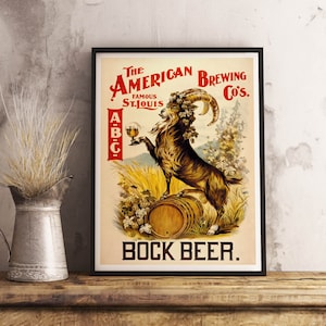 アメリカンビールバーカートヴィンテージドリンクポスター - アメリカンブリューイングバーデコレーション - 印刷可能なポスター - カフェ壁紙 - 部屋の装飾 - アンティークポスター
