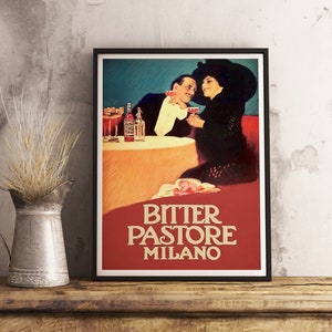 Bitter Pastore Milano Vintage Food&Drink Poster - Bar Dekor - Café Tapete - Zimmer Dekor - Antikes Poster - Geschenk für Ihn