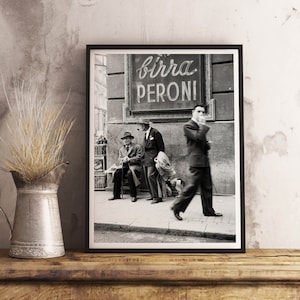 Napoli Street Leinwand Poster: Vintage Italien Foto, Antike Bar Dekor