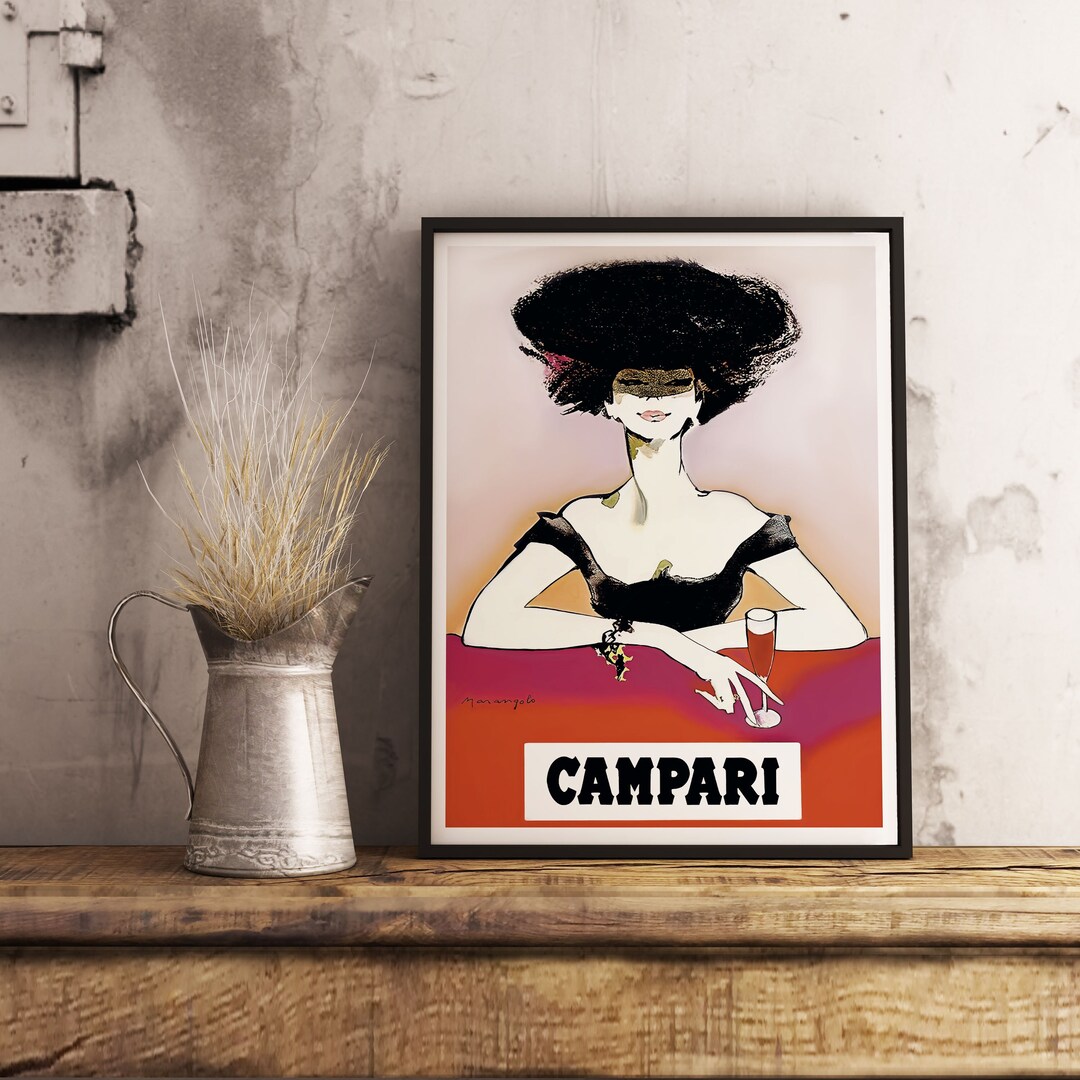 Campari Vintage Food&drink Poster Bar Decor Retro Italian Advertisement