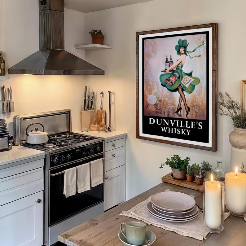 Dunville's Irish Whiskey Poster - Vintage Bar Pub Decor - St. Patrick's ...