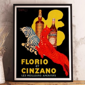 Cinzano Vintage Food&Drink Poster - Florio Le Meilleur - retro printable poster - cafe wallpaper - room decor - antique poster