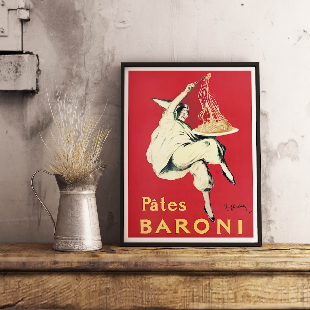 Pates Baroni Digital Vintage Food&drink Poster Art Deco Canvas Print