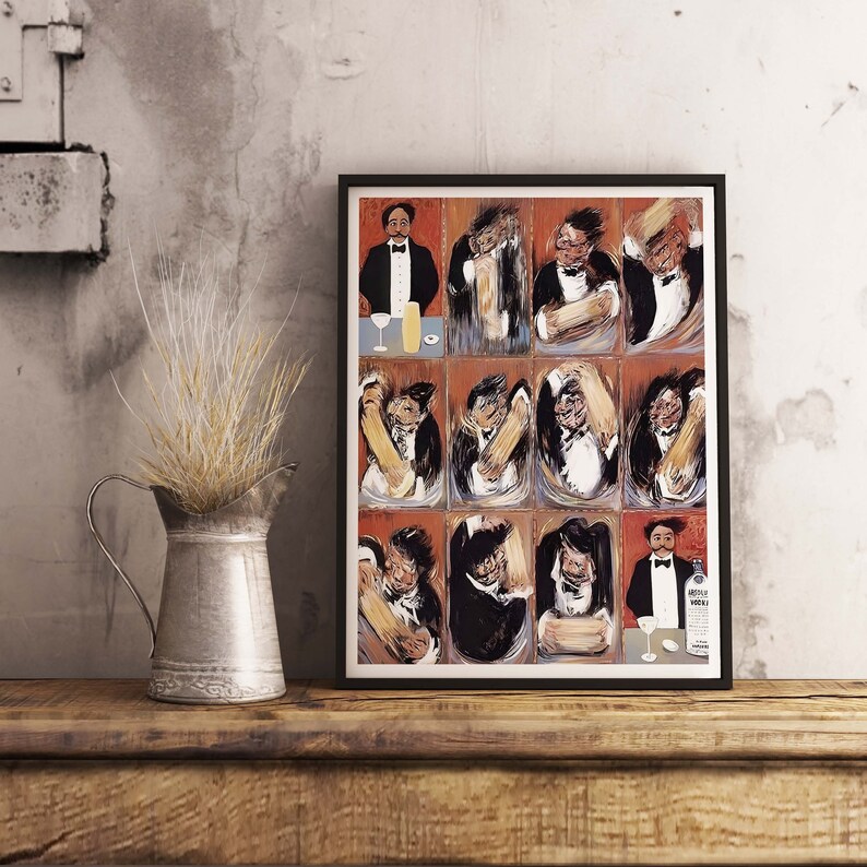 Guy Buffet the Making of Perfect Martini Canvas Vintage Food&drink