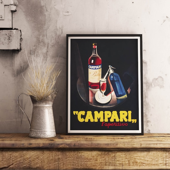 ヴィンテージカンパリリキュールポスター：レトロなフランスの