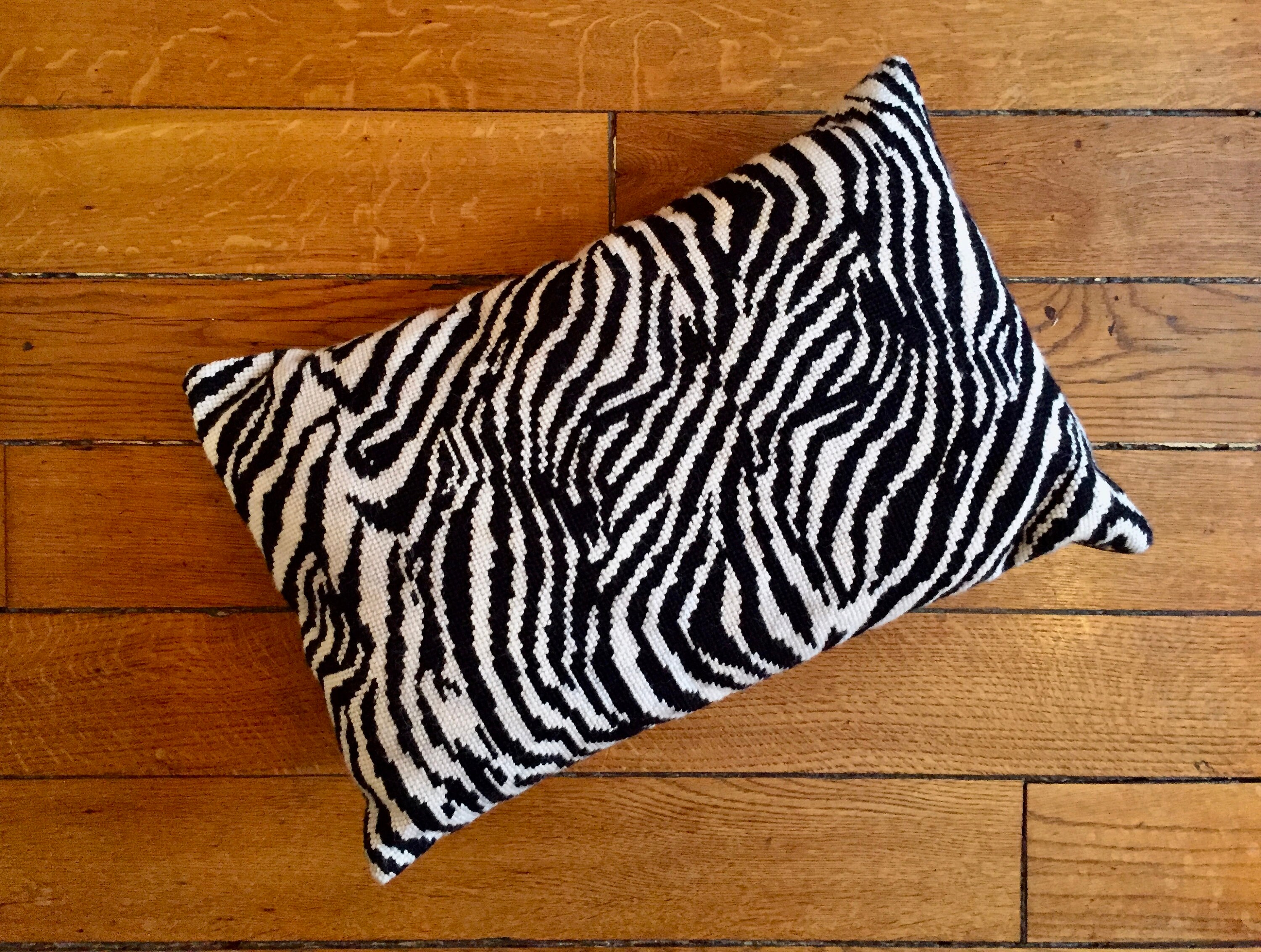 Coussin Aux Petits Points Zèbre