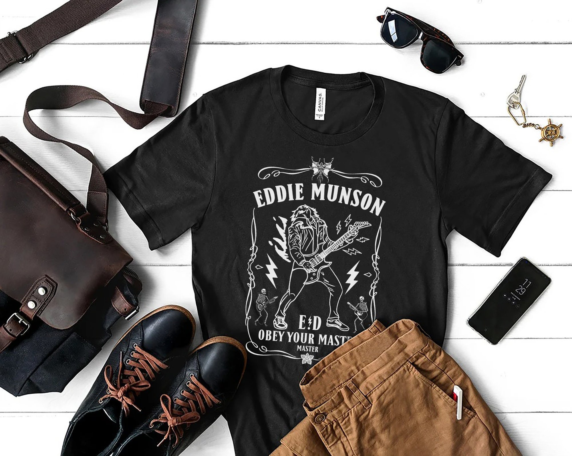 Discover Eddie Guitar T Shirt, Stranger Things T Shirt