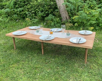 28*48 Inch-H:13 inch Handmade Folding Wooden Table, Camping Table, Picnic Table, Portable Table, Boho Table, Patio Table, Folding Table
