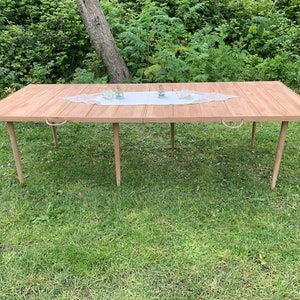 Mesa hecha a mano de 30 x 71 pulgadas (alto): 13 a 19 pulgadas, mesa con patas largas, mesa de picnic, mesa portátil, mesa de fiesta, mesa de boda, mesa de evento