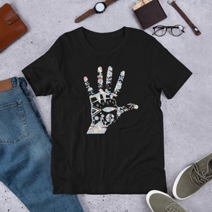 Camiseta unisex amazigh marroquí con tatuaje de henna a mano