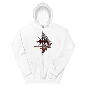 Sudadera con capucha y estampado de tatuajes amazigh