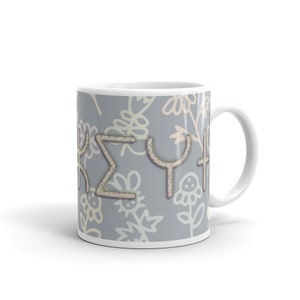 taza amazigh, flores tamazight tifinagh diseño moderno
