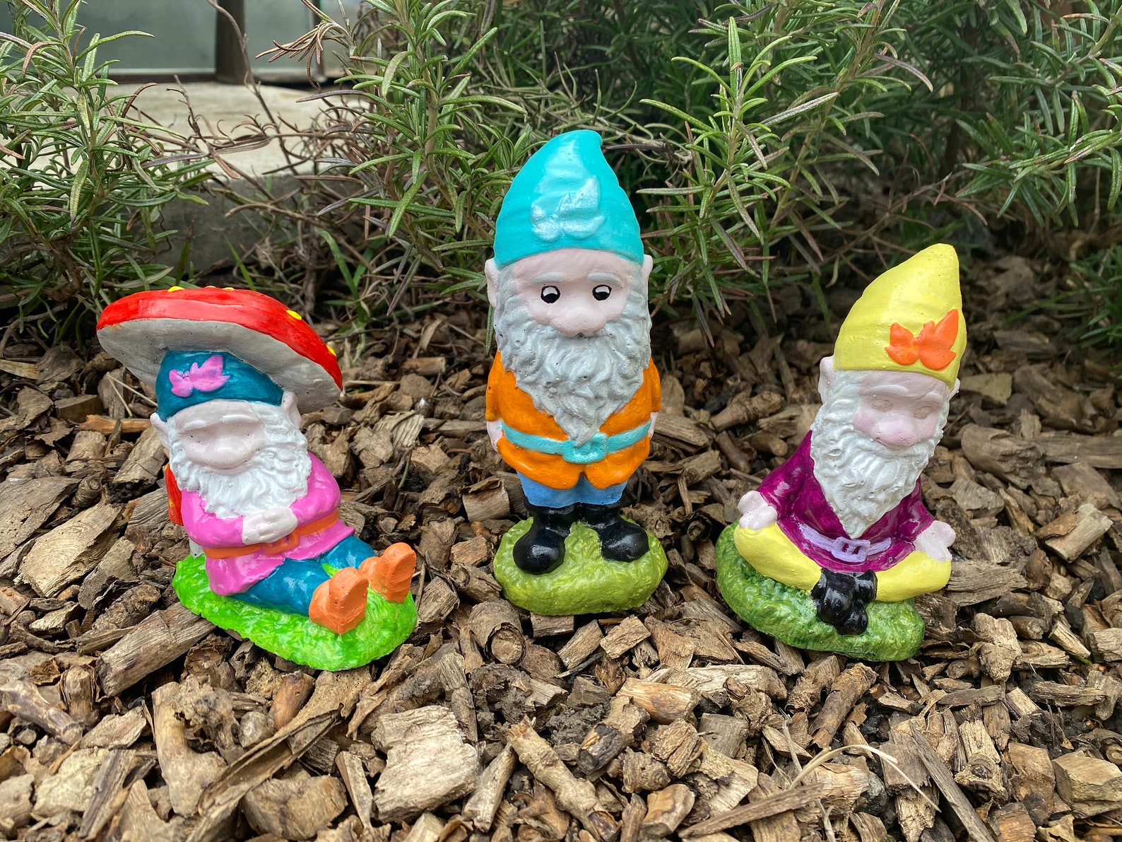 Mini gnomes de jardin ensemble de 3 Etsy
