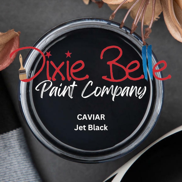 CAVIAR - Dixie Belle Chalk Mineral Paint - True Black - Jet Black - Furniture Paint