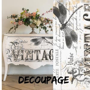 VINTAGE DECOUPAGE Paper -  Furniture - Large Paper - 20 x 30" - with instructions