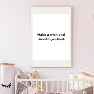 Nursery Decor | One Tree Hill Quote | Wish Quote | Make A Wish | Nursery Printable | Printable Home Decor | Minimalist Home Decor | Wall Art