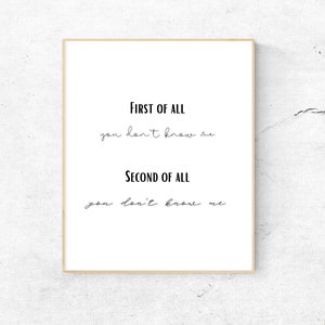 One Tree Hill Quote | Peyton Sawyer Quote | You Don&#39;t Know Me | OTH Quote | One Tree Hill Decor | Printable Home Decor | Printable Wall Art