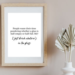 Golden Girls Printable | Sophia Petrillo Quote | Life Lessons Wall Art | Golden Girls Quote | Glass Half Full | Printable Home Decor | Art