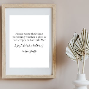 Golden Girls Printable | Sophia Petrillo Quote | Life Lessons Wall Art | Golden Girls Quote | Glass Half Full | Printable Home Decor | Art