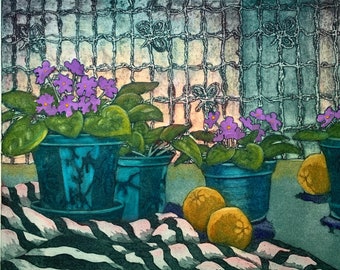 Still life with violets